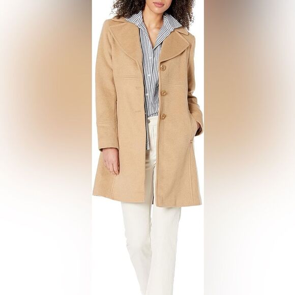 NWT Larry Levine Women's Single Breasted Notch Collar Wool Coat
Size 1X - Picture 1 of 16